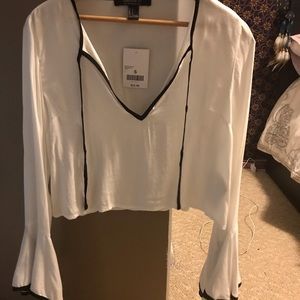 White crop top blouse